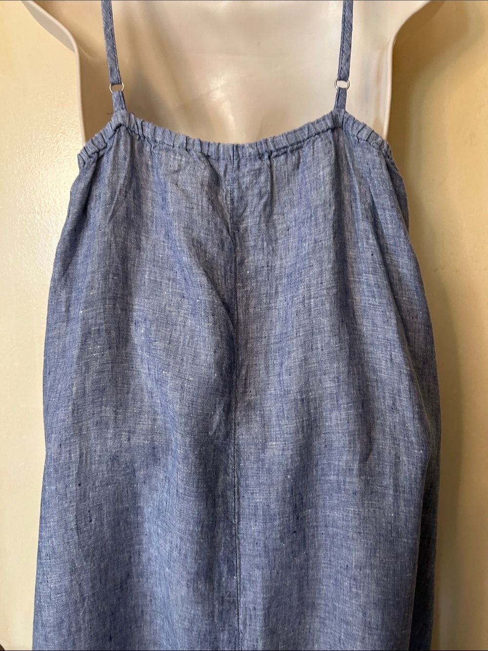 Artisan Ny Chambray Blue Linen Maxi Slip Dress size 6 - Picture 8 of 11